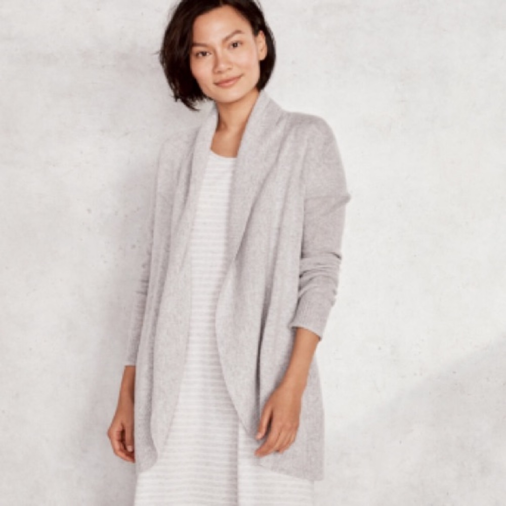 Haven Well Within Pure Cashmere Rib Trim Cardigan